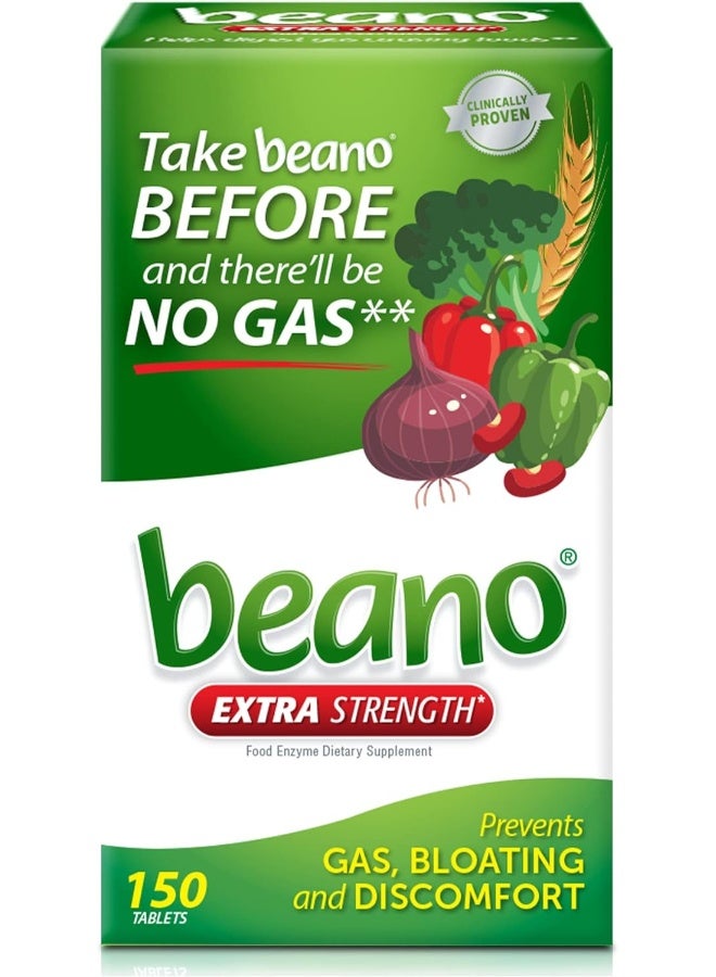 Beano Food Enzyme Dietary Supplement | Help Digest Gas-Causing Foods | 150 Tablets - Image 1